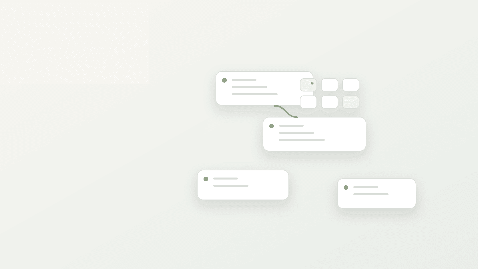 Abstract website redesign brief cover with requirements cards and approval gates