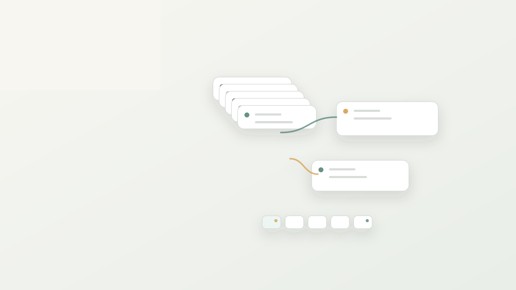 Abstract ecommerce manageability cover with stacked settings and maintenance cards