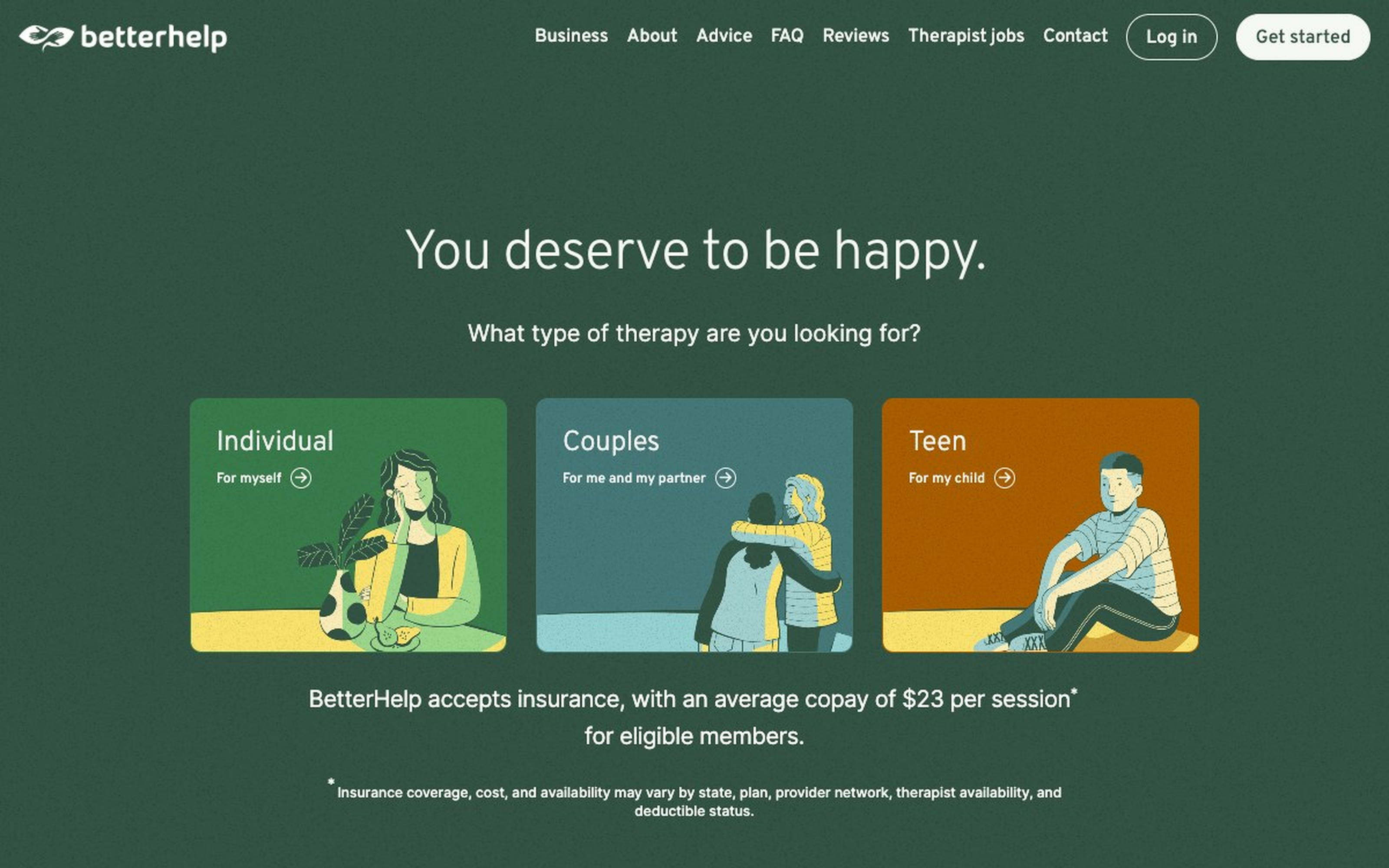 BetterHelp 首页预览