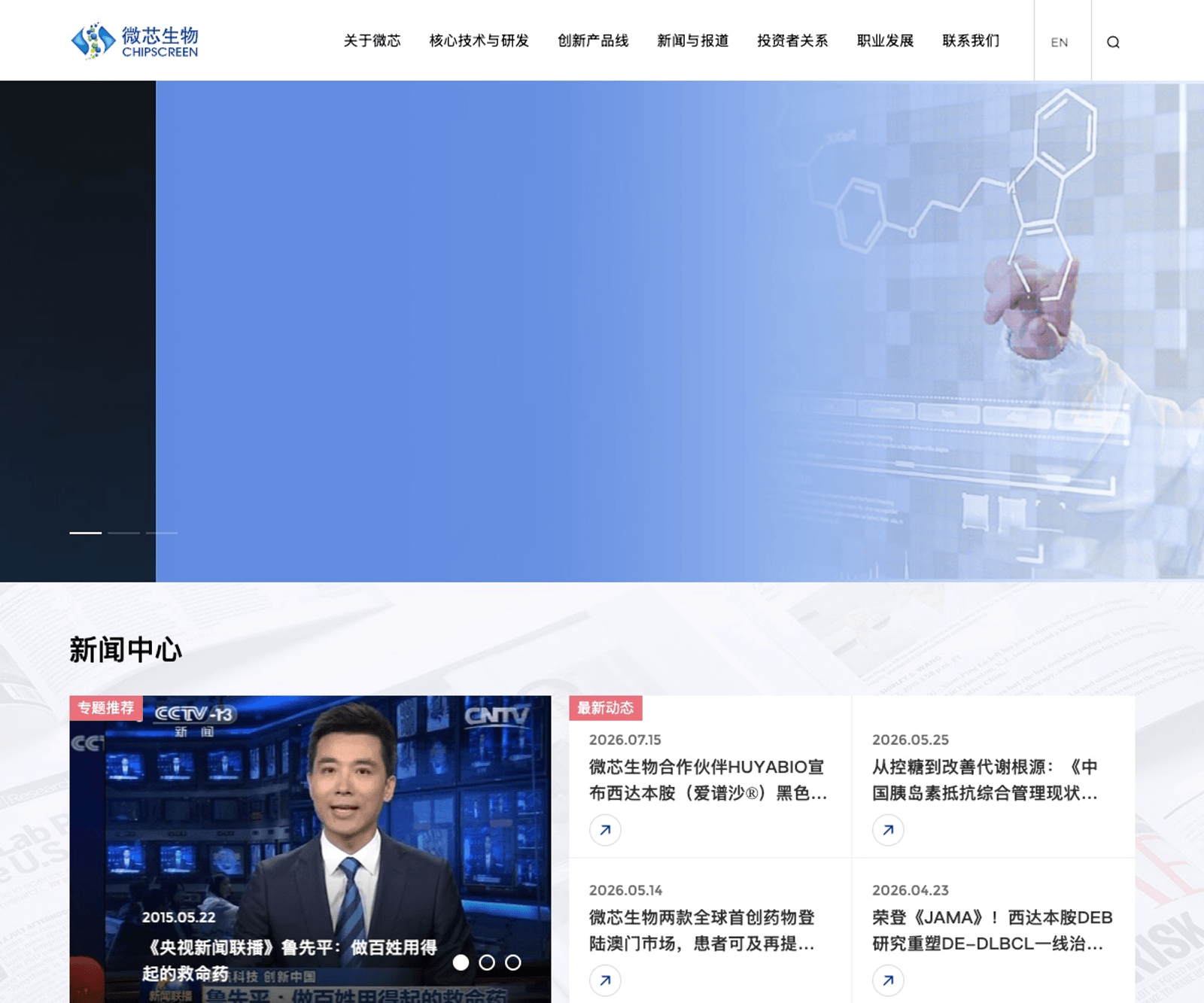 Chipscreen 首页预览