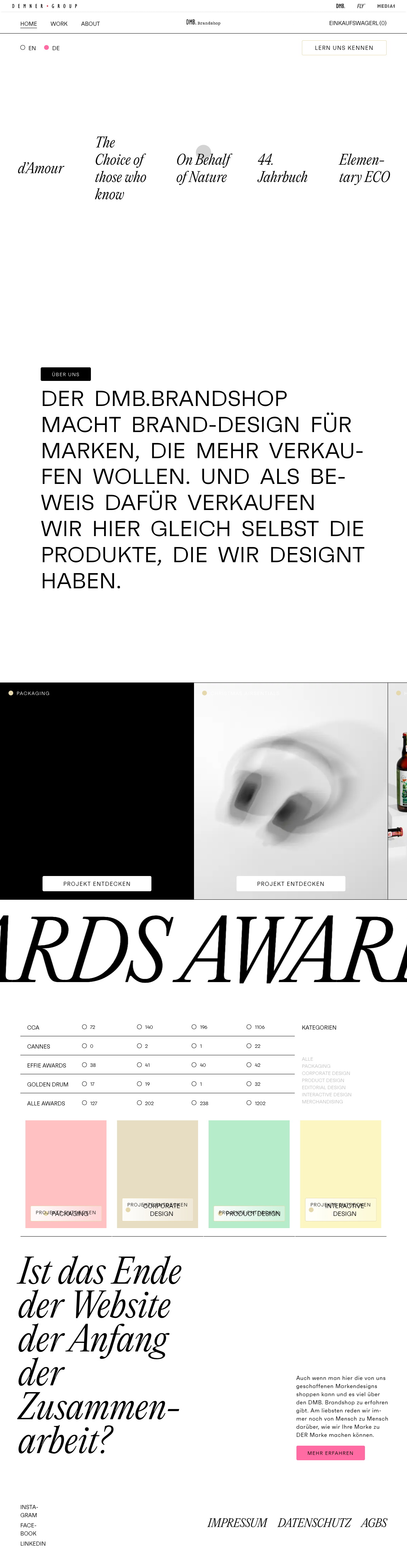 DMB. Brandshop homepage