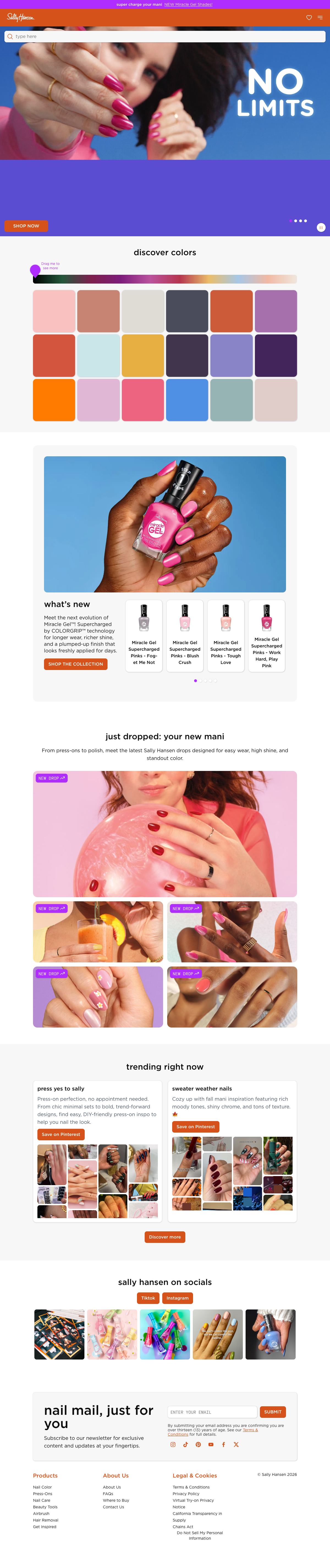 Sally Hansen homepage