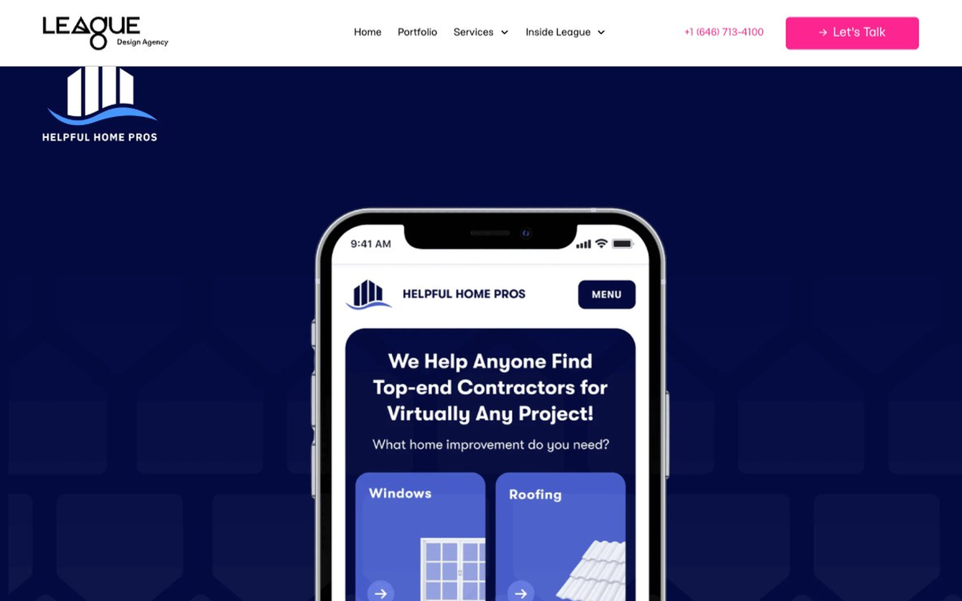 Helpful Home Pros 首页预览