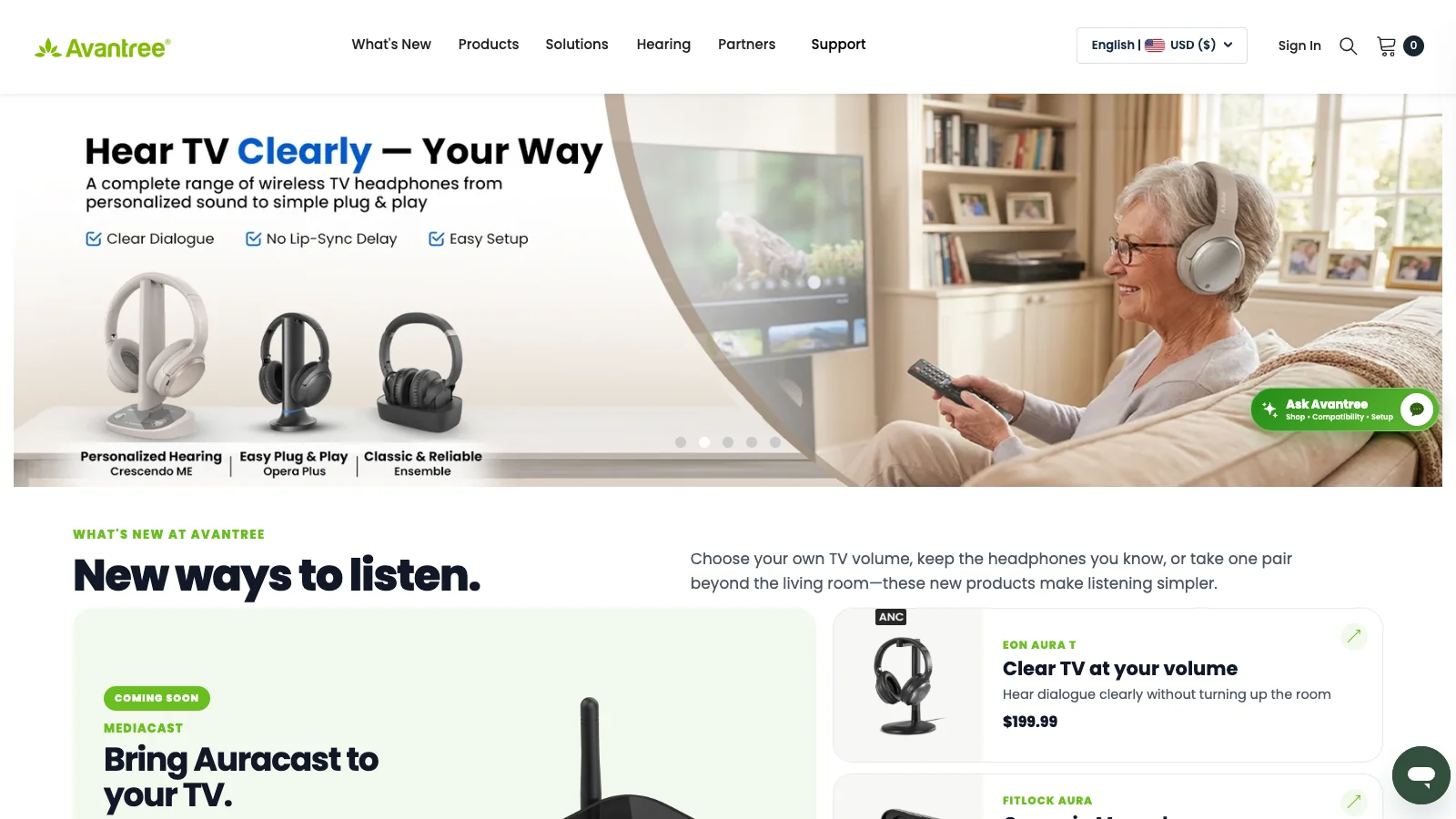 Avantree 凡趣 homepage