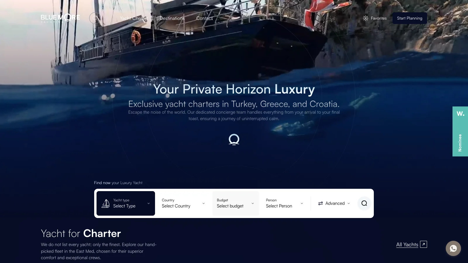 Bluemore Yachting homepage