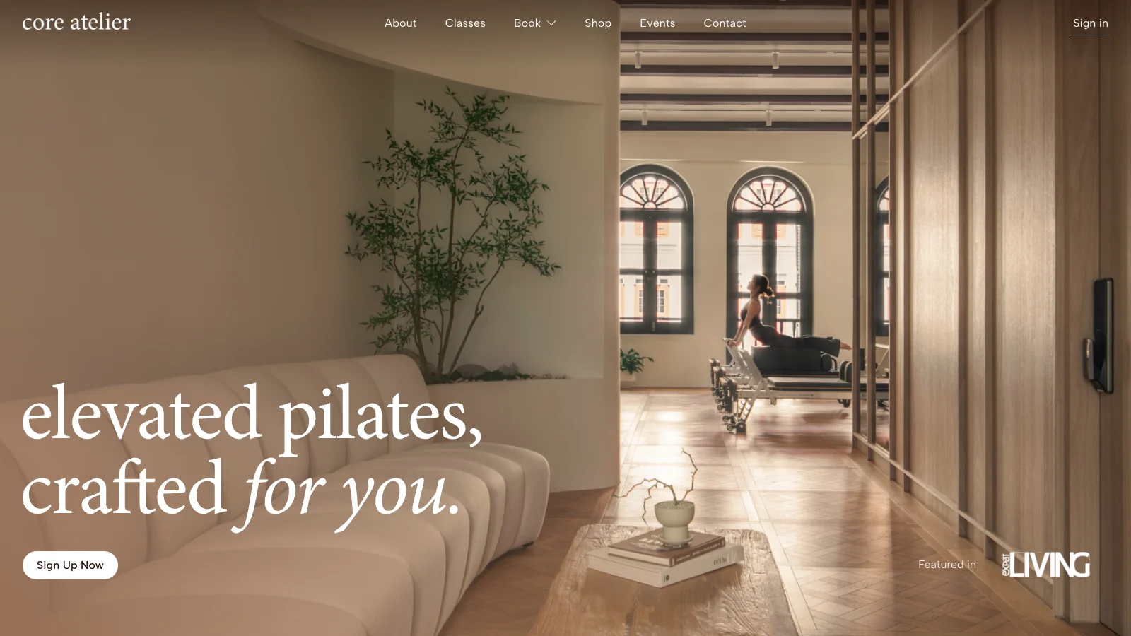 Core Atelier Pilates homepage