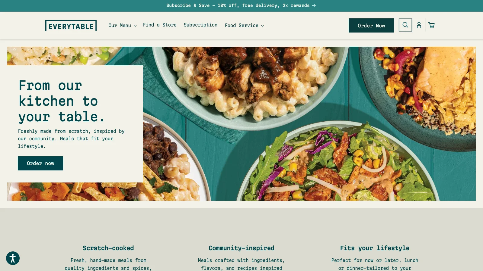 Everytable homepage