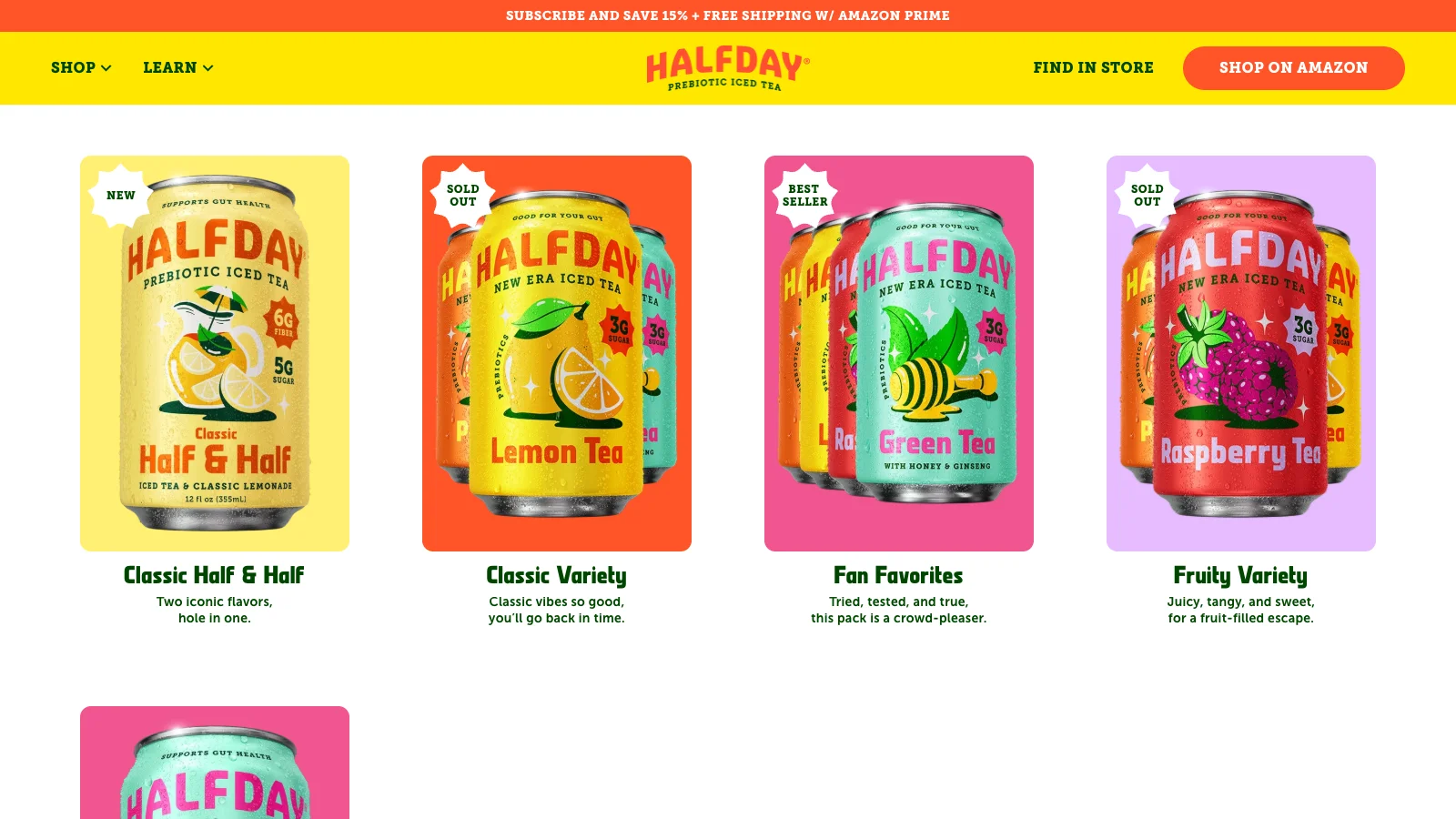 Halfday Tonics homepage