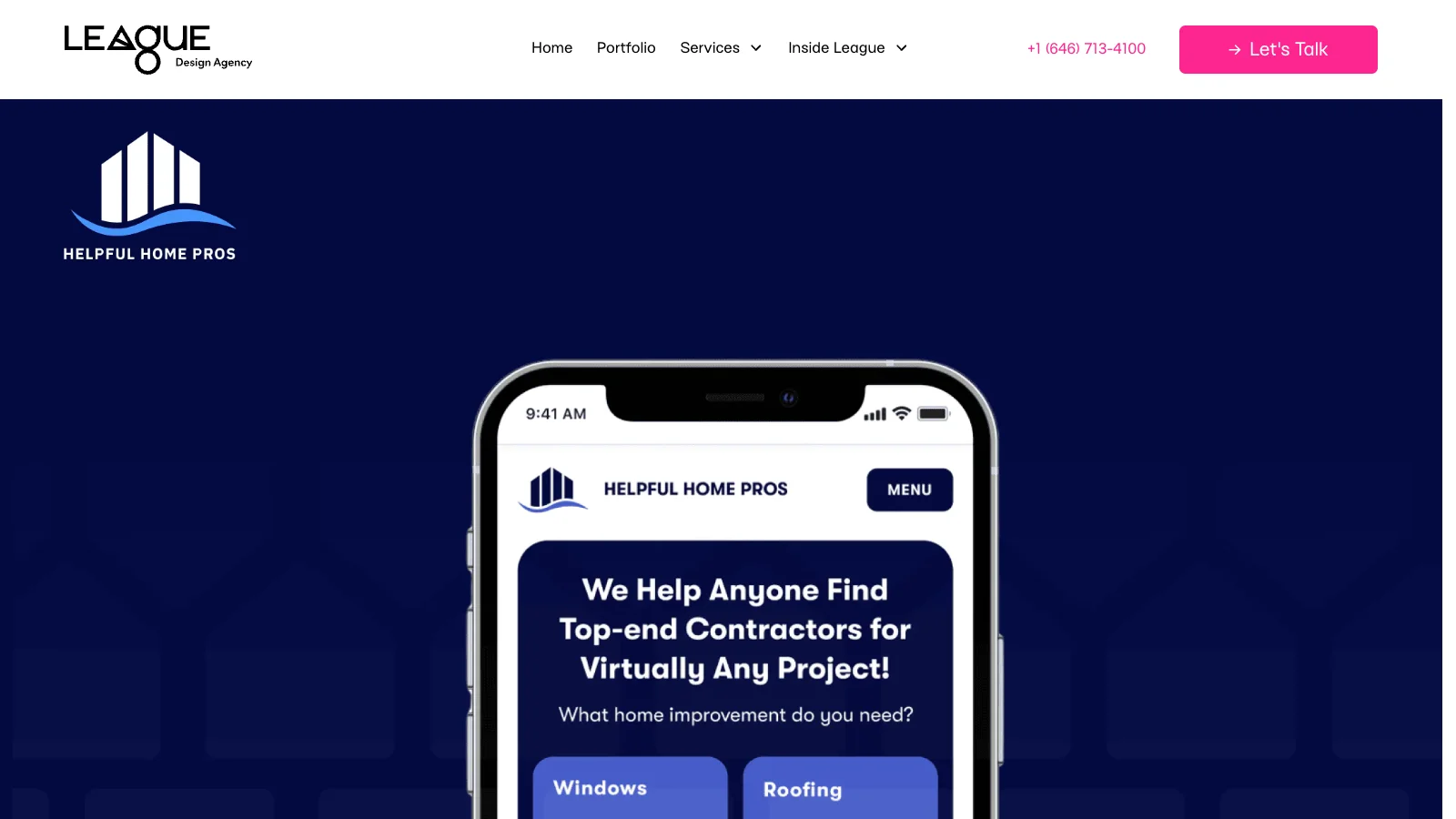 Helpful Home Pros 首页预览