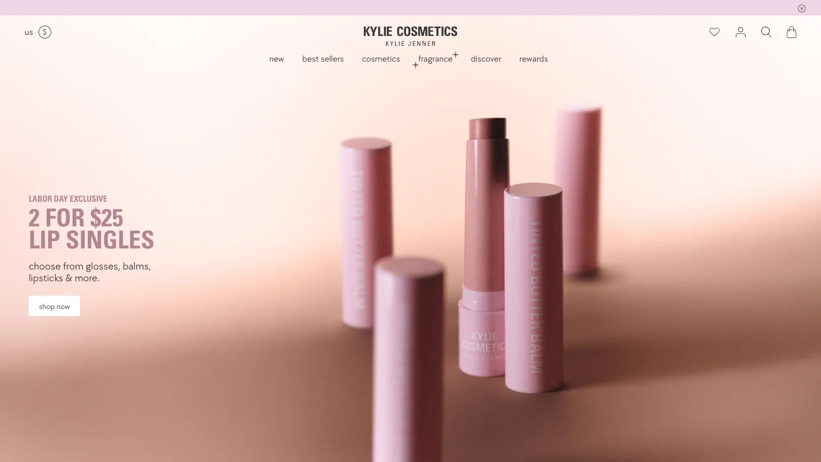 Kylie Cosmetics homepage