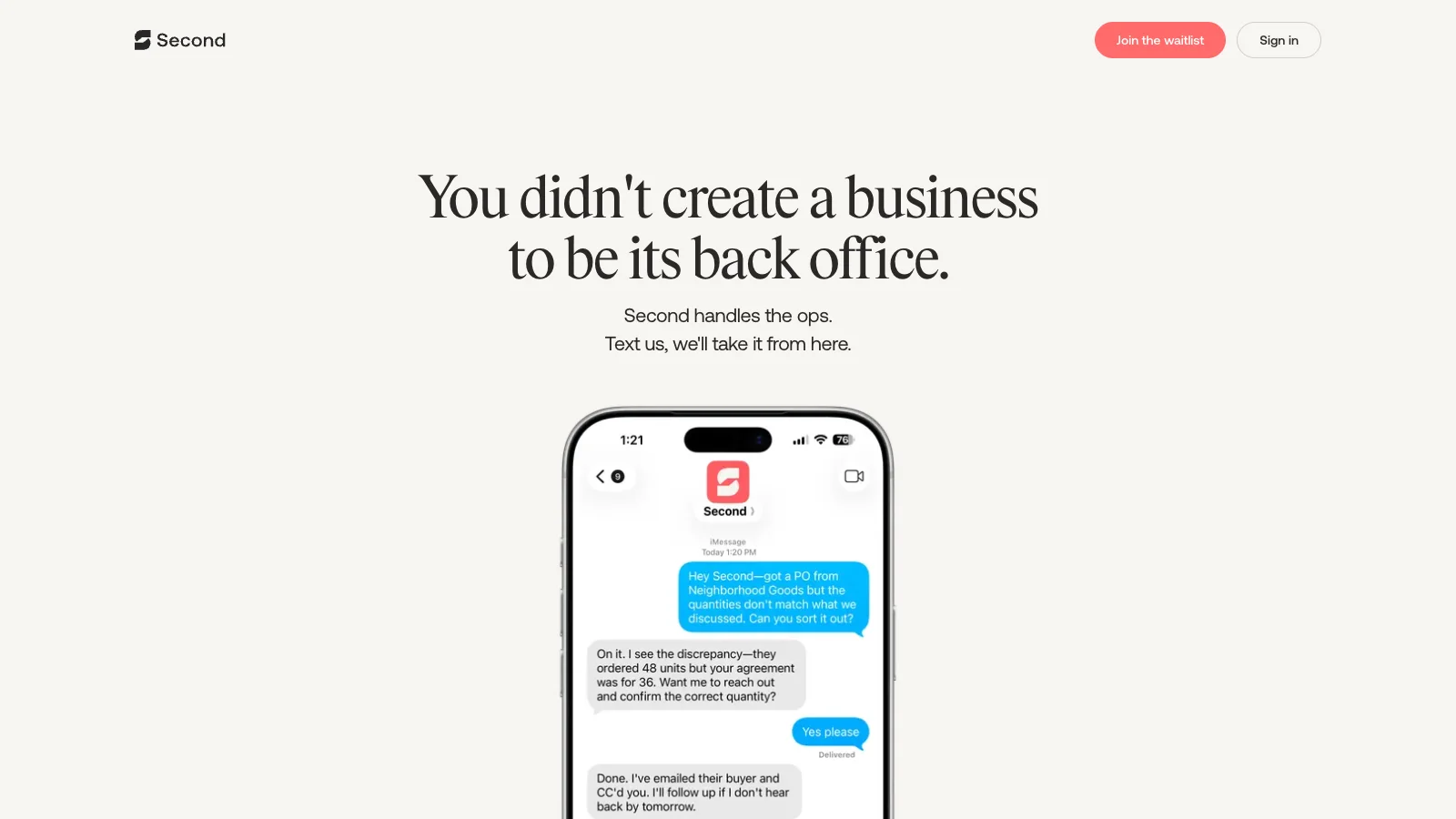 Second homepage