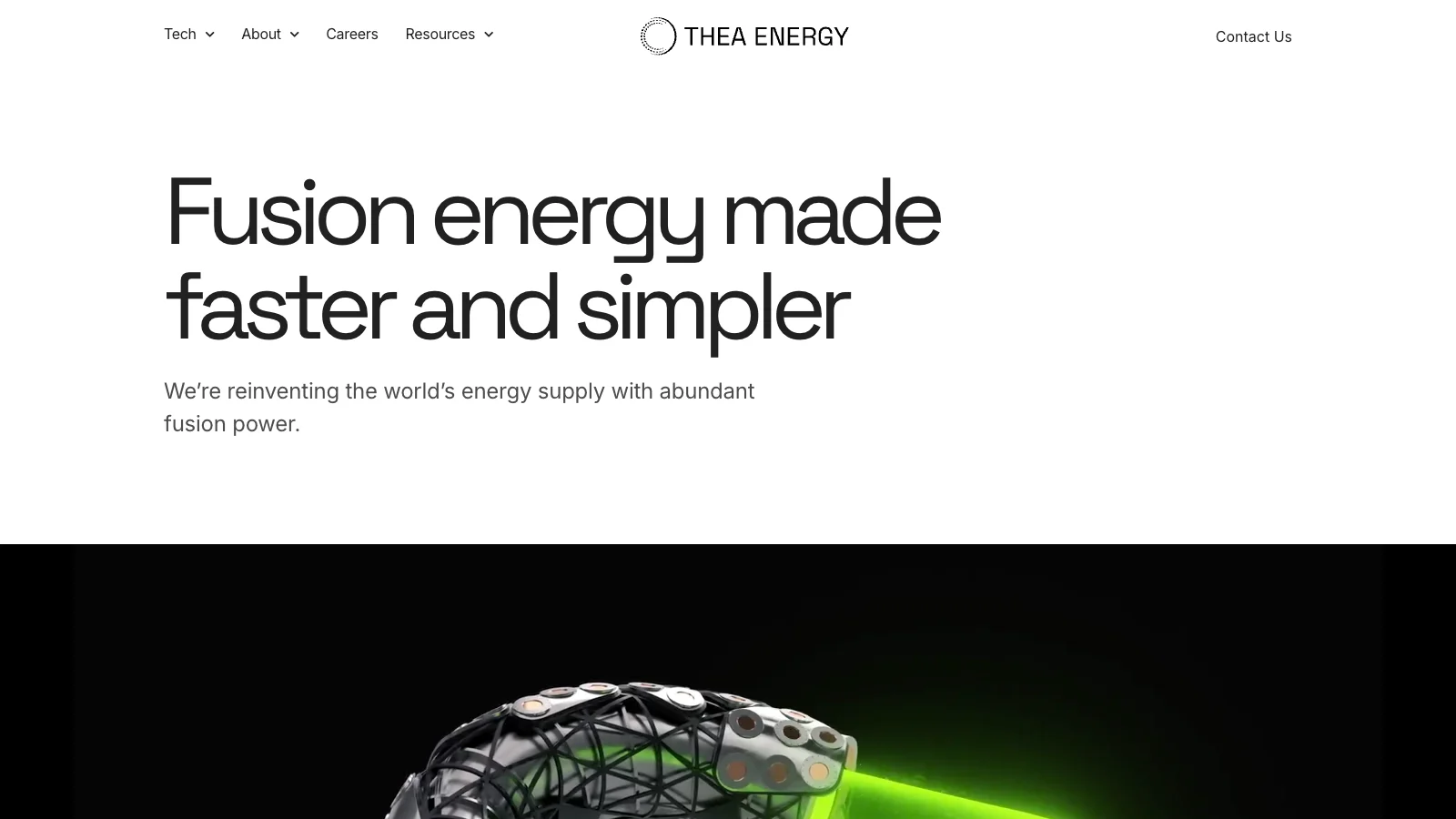 Thea Energy 首页预览