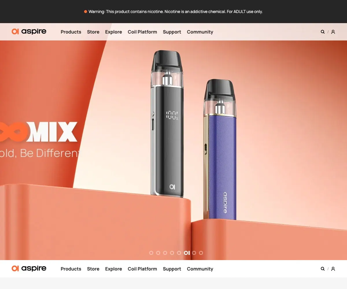 Aspire homepage