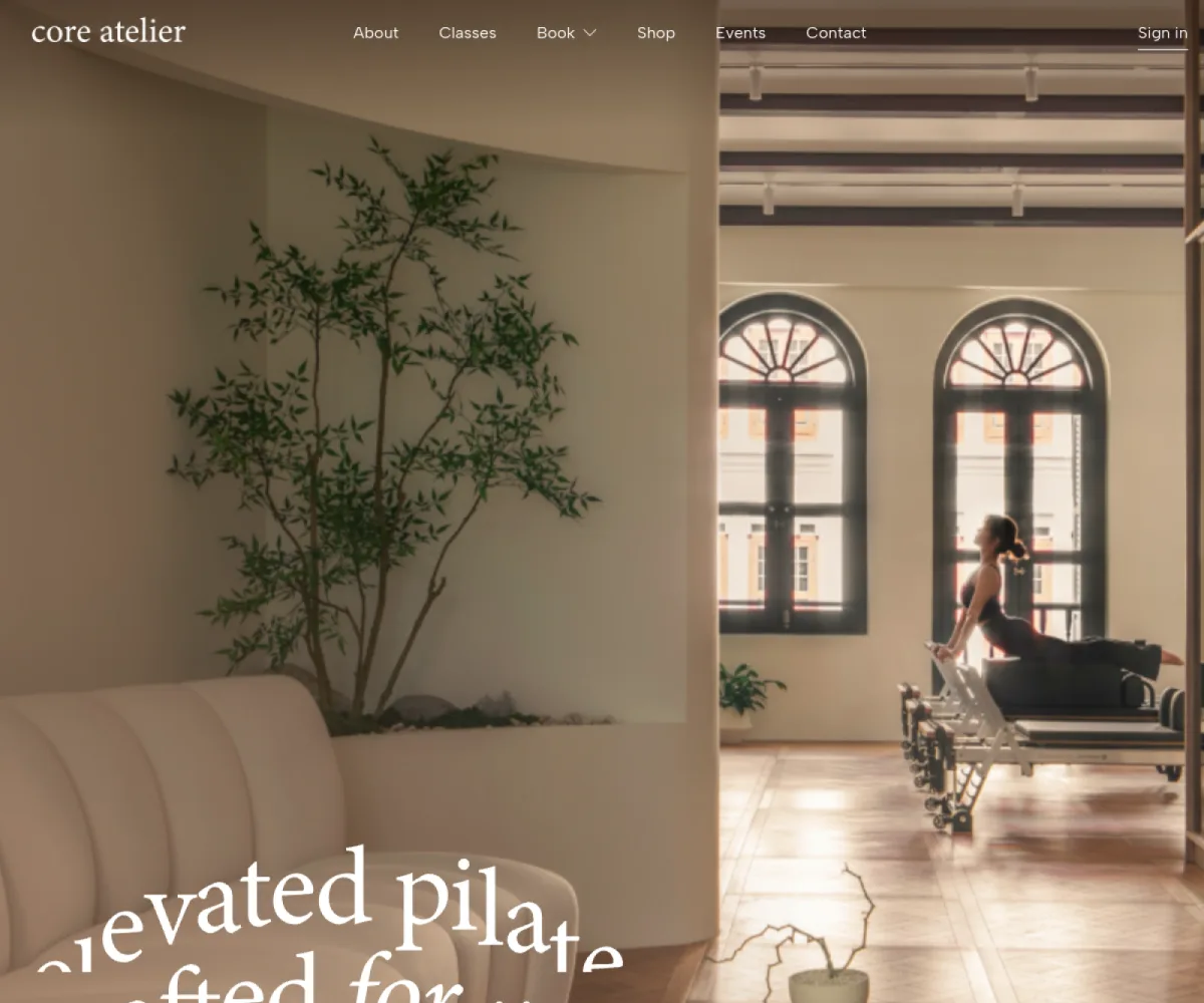 Core Atelier Pilates 首页预览