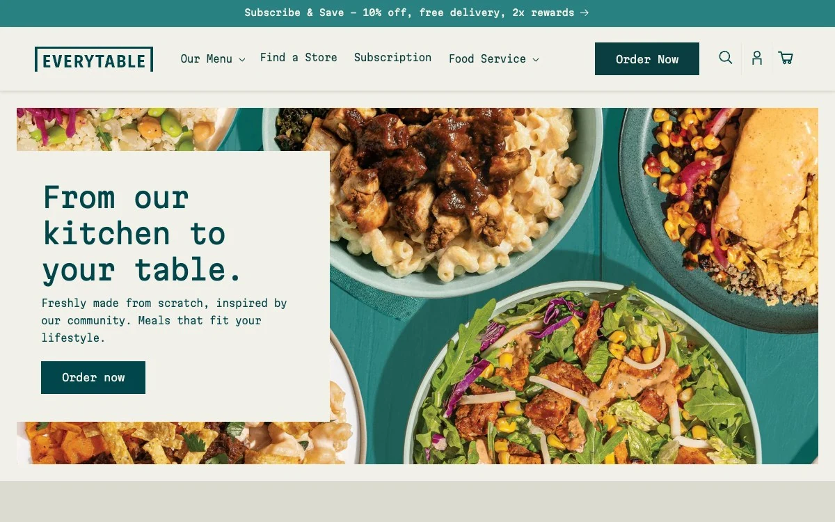 Everytable homepage