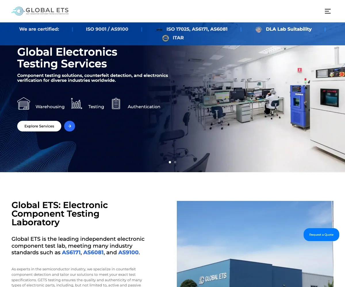 Global ETS homepage