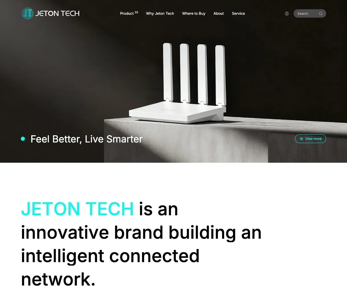 Jeton Tech 首页预览