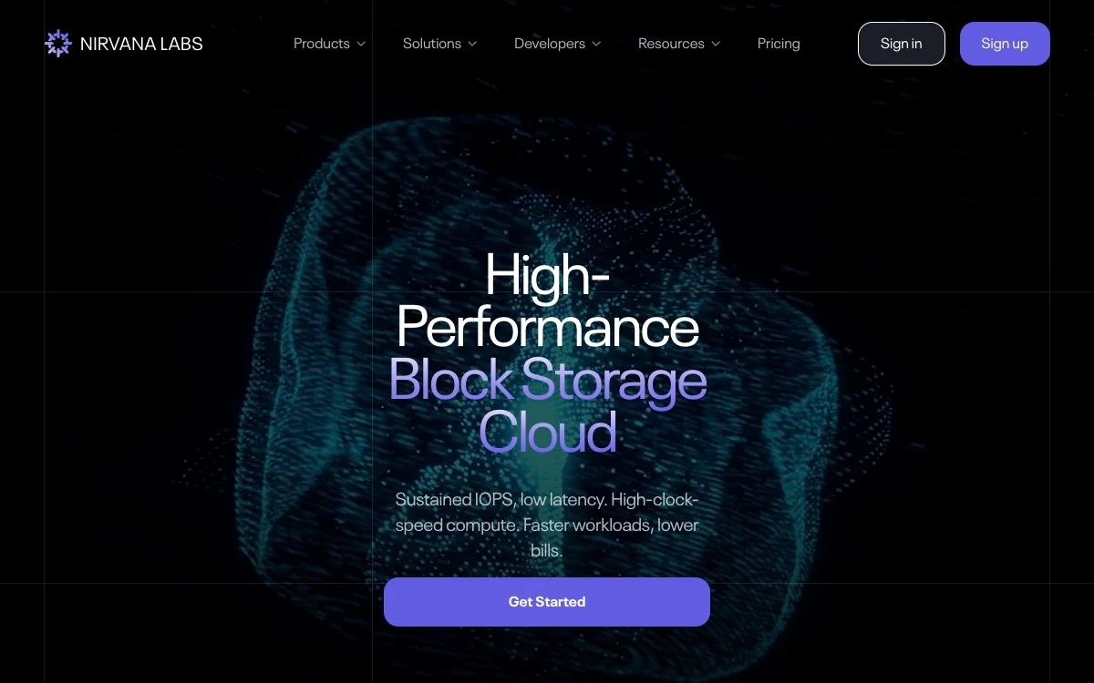 Nirvana Labs homepage