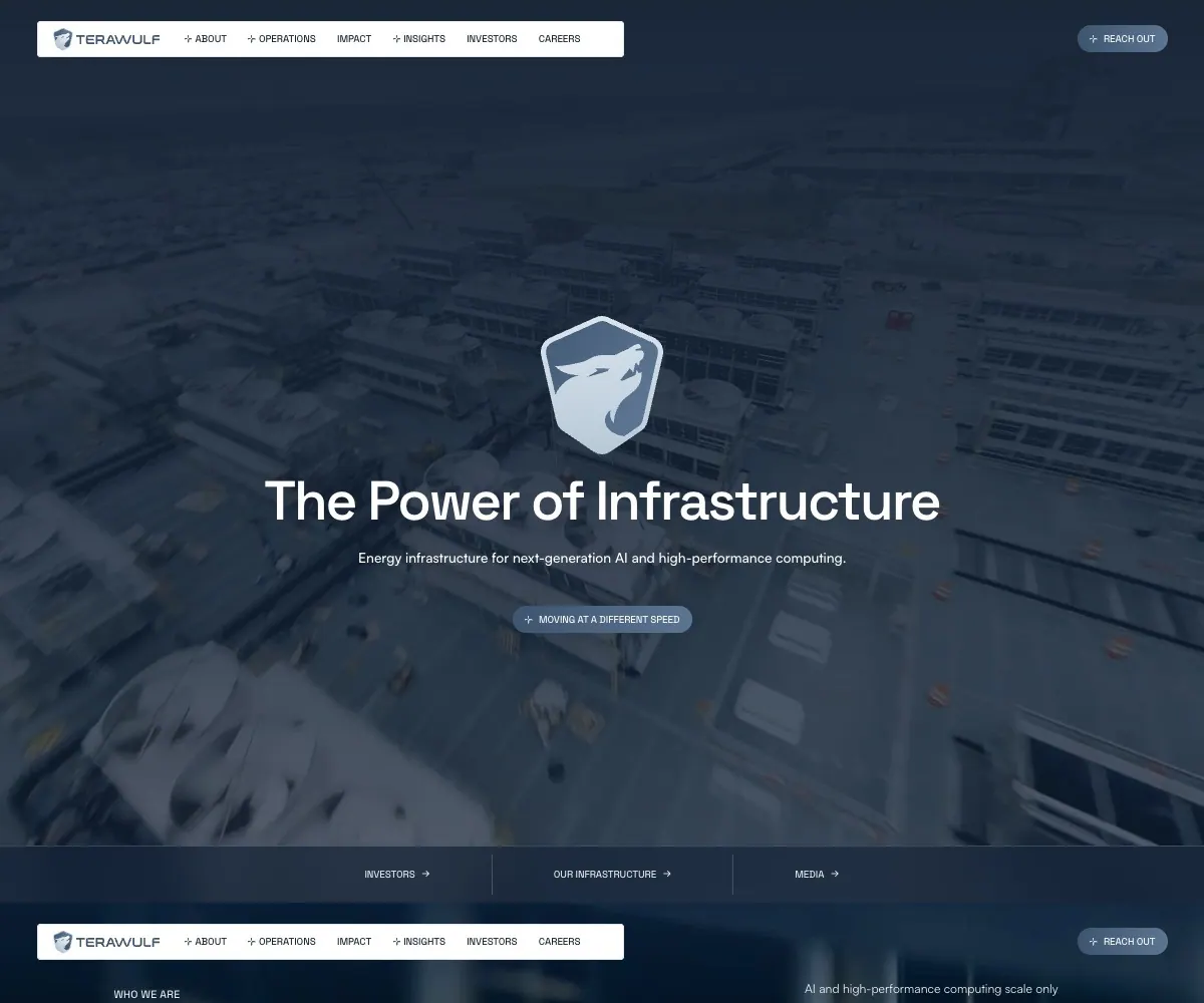 TeraWulf homepage