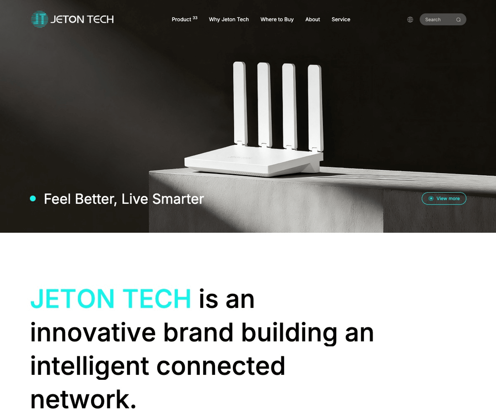 Jeton Tech 首页预览