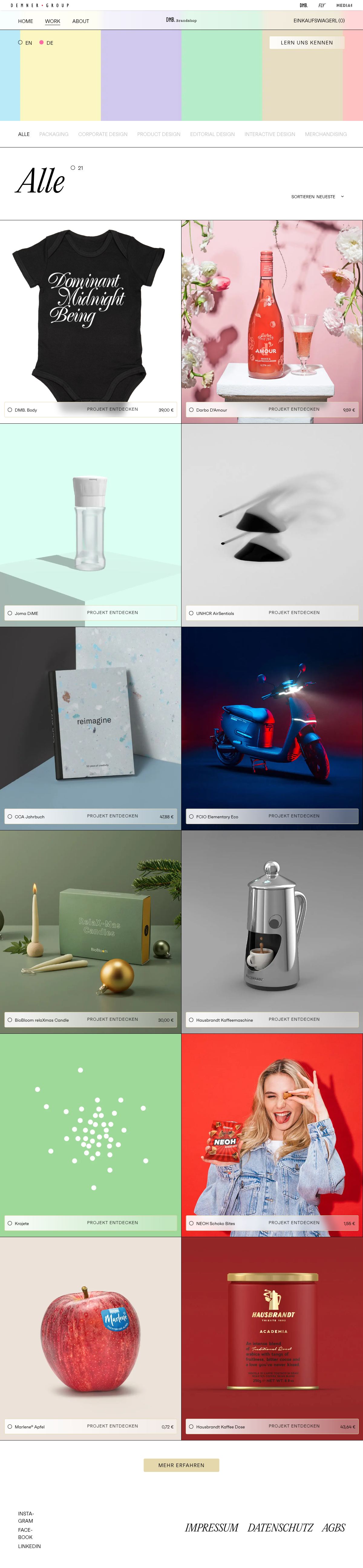 DMB. Brandshop Product Listing Page