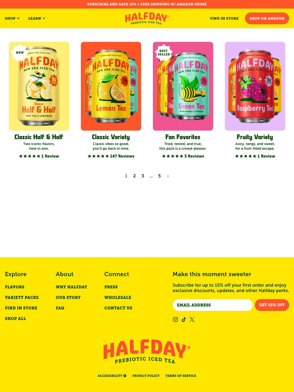 Halfday Tonics Product Listing Page
