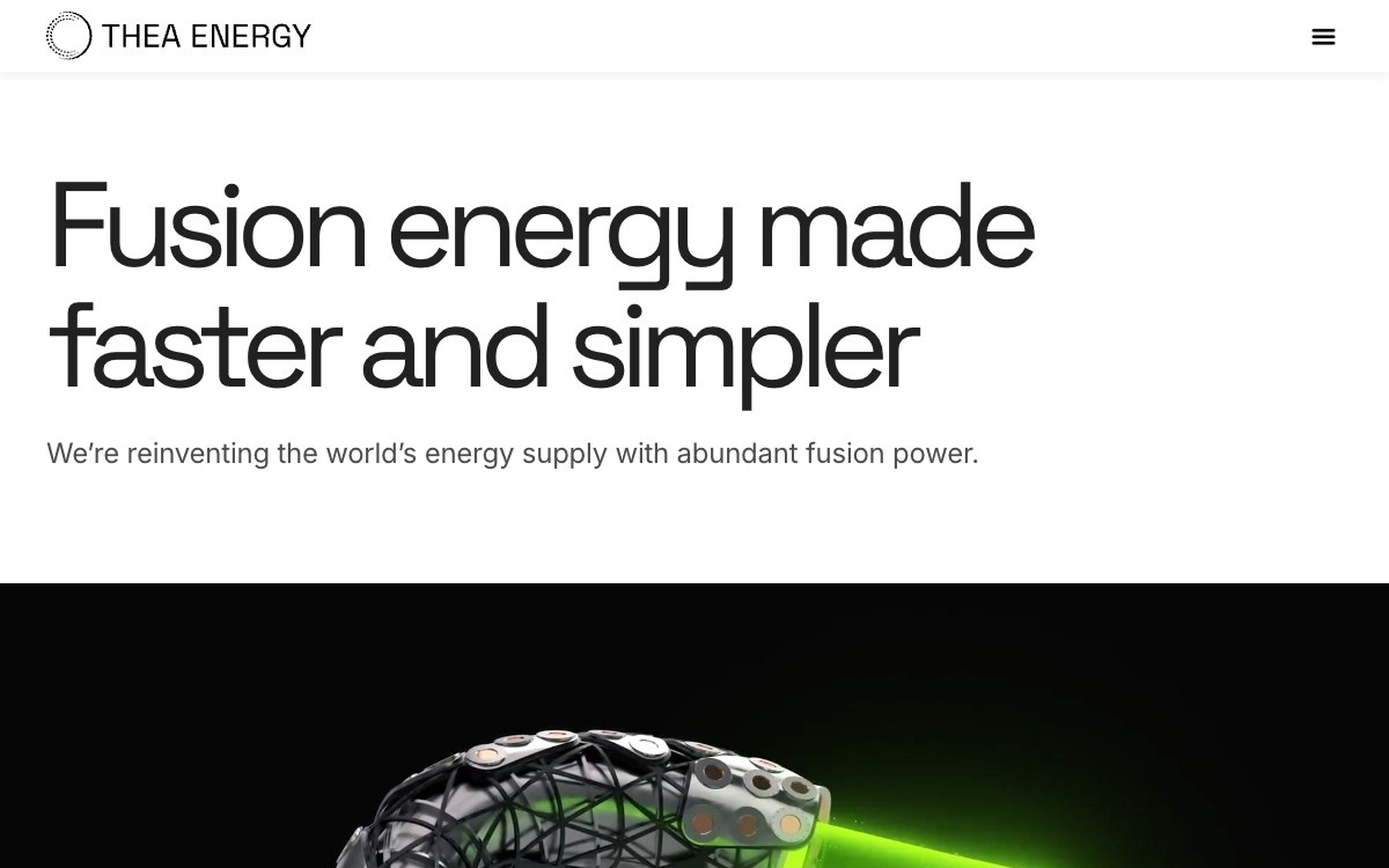 Thea Energy 首页预览